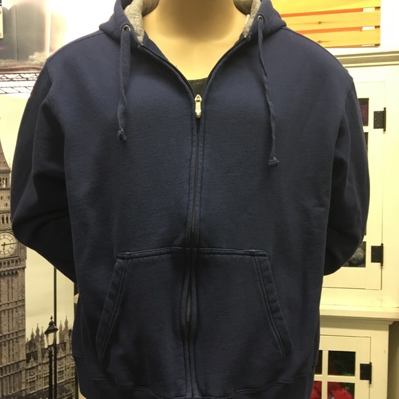 STARTER Men's Navy Blue Full Zipper Hoodie - Picture 2 of 6